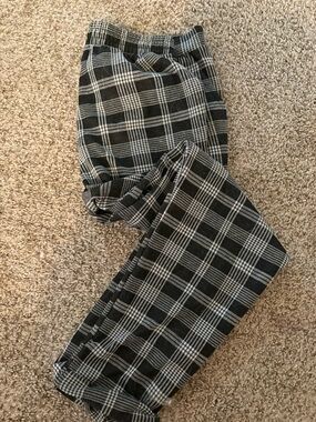 Women’s Black & White Plaid Pants - Casual Tailored Fit